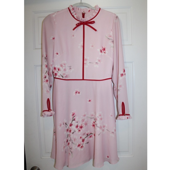 Ted Baker Pink Mini Long Sleeve Pink Dress Size 1 ( US 4) - Picture 2 of 6